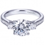 14K White Gold Contemporary 3 Stone Engagement Ring
Style ER7476W44JJ